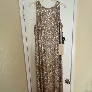 Adrianna Papell Sequin Halter Evening Gown
